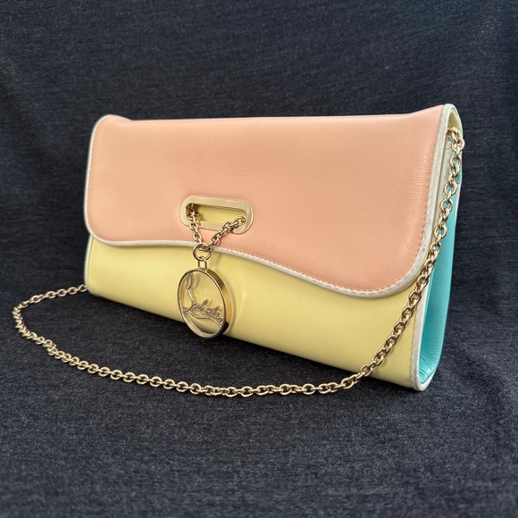 Christian Louboutin Handbags - Louboutin Riviera Calf Leather Clutch to Shoulder Bag, Version Poudre